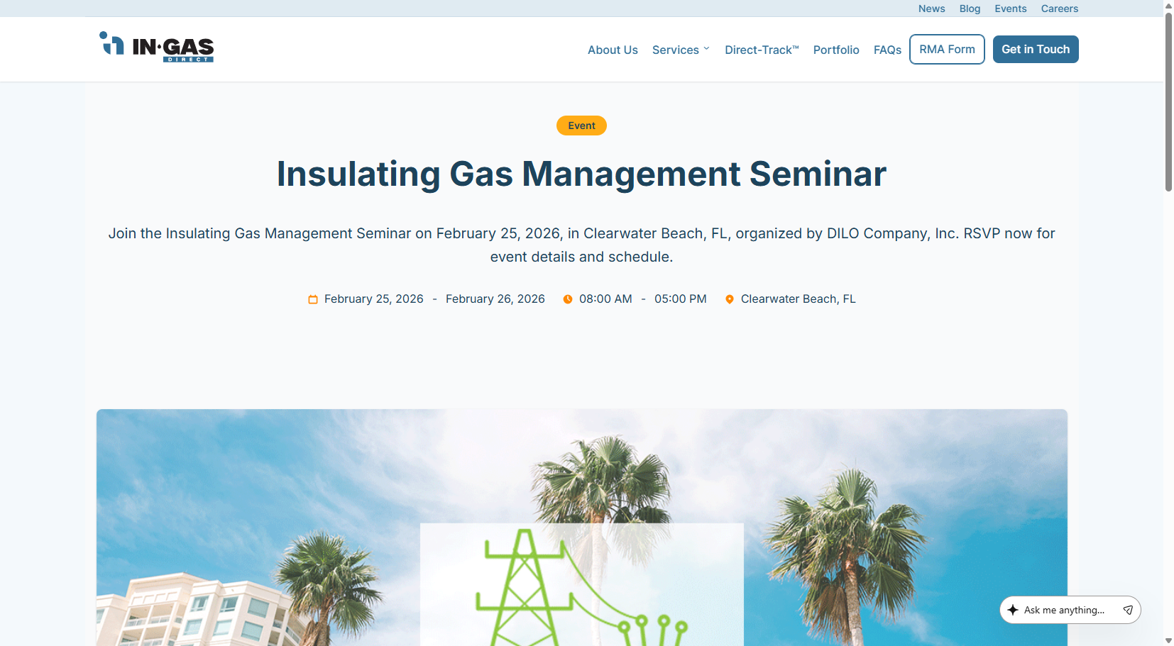 In Gas Direct website project - sf6 gas provider website design and development